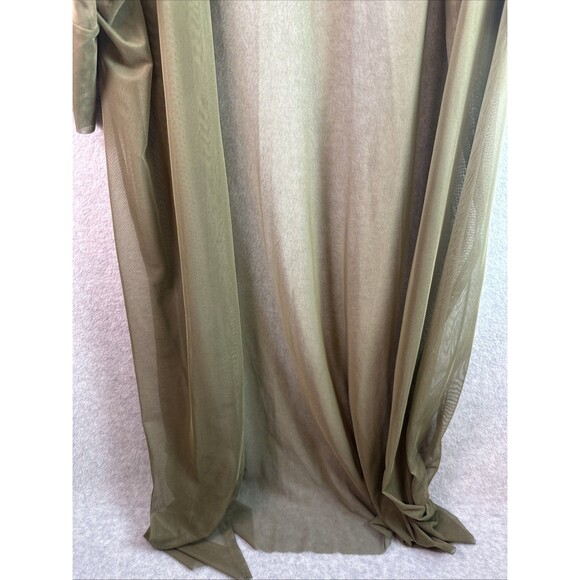 Women’s Polly Esther Size M Olive Green Open Front Sheer Swim Cover Up NWT - Picture 4 of 5